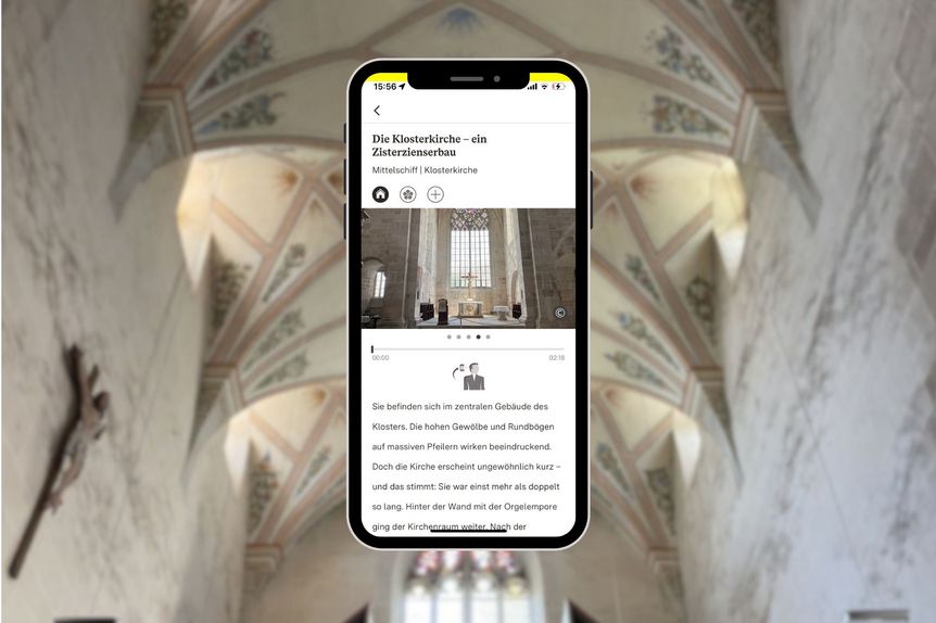 Kloster und Schloss Bebenhausen, App Monument BW, Beispiel einer Station